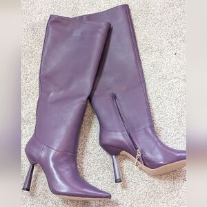 Chic Purple Heeled Boots for Women